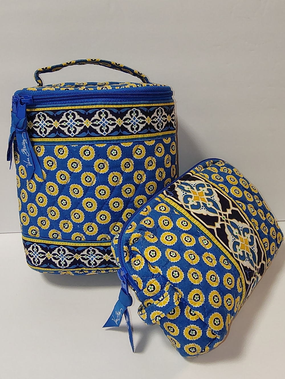 Vera Bradley Cool Keeper Insulated Lunch Bag and Cosmetic Bag Set Riviera Blue
